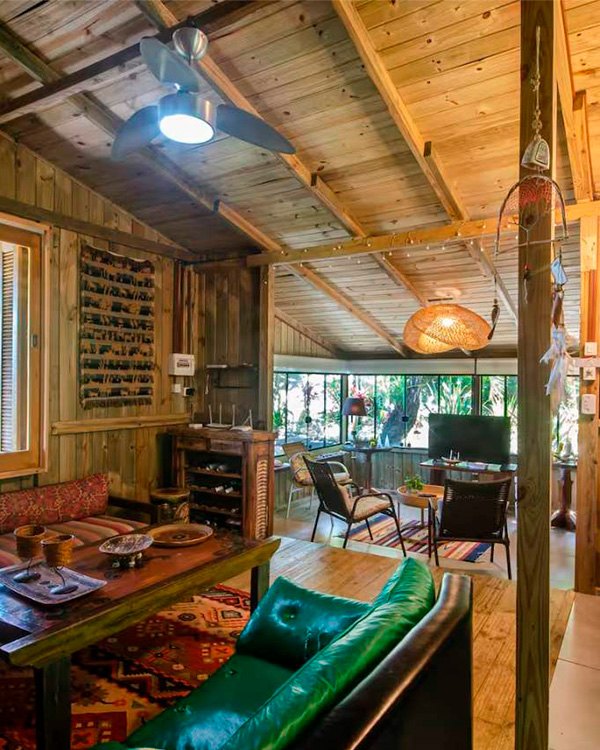 Vista externa do Chalé Siriú em Garopaba